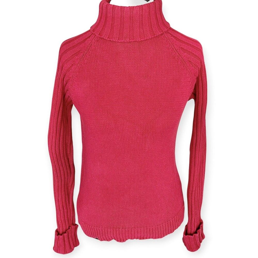 Mossimo Red Ribbed Turtleneck Sweater Sz Small Knit Preppy Winter Christmas Fall